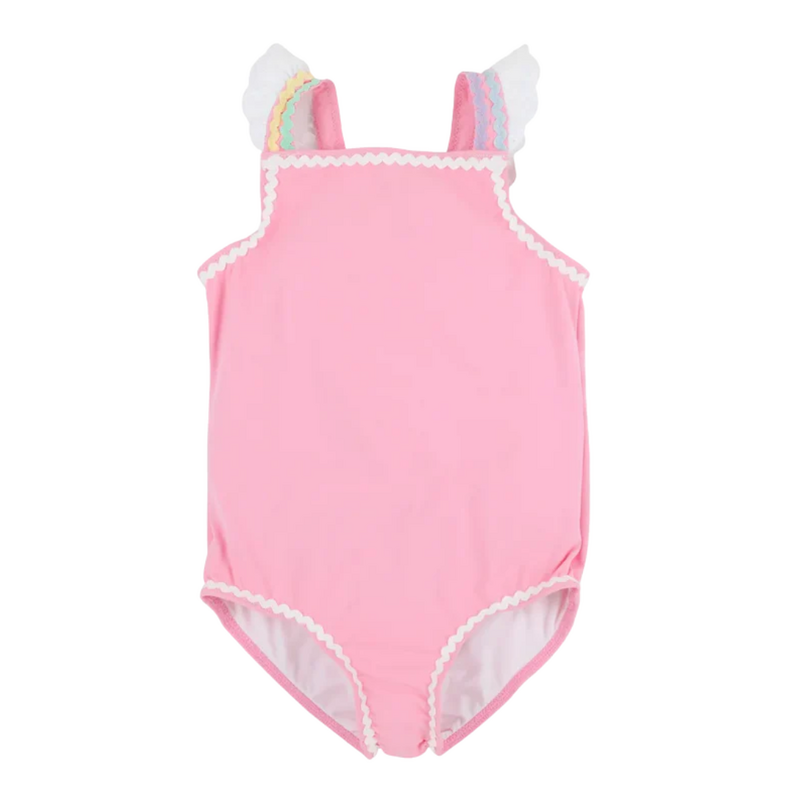 THE BEAUFORT BONNET COMPANY LONG BAY BATHING SUIT Hampton Hot Pink/Worth Ave White Multi