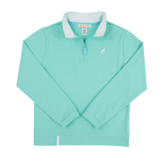THE BEAUFORT BONNET COMPANY PREPLETICA HAYWORD HALF ZIP Turks Teal/Worth Ave White