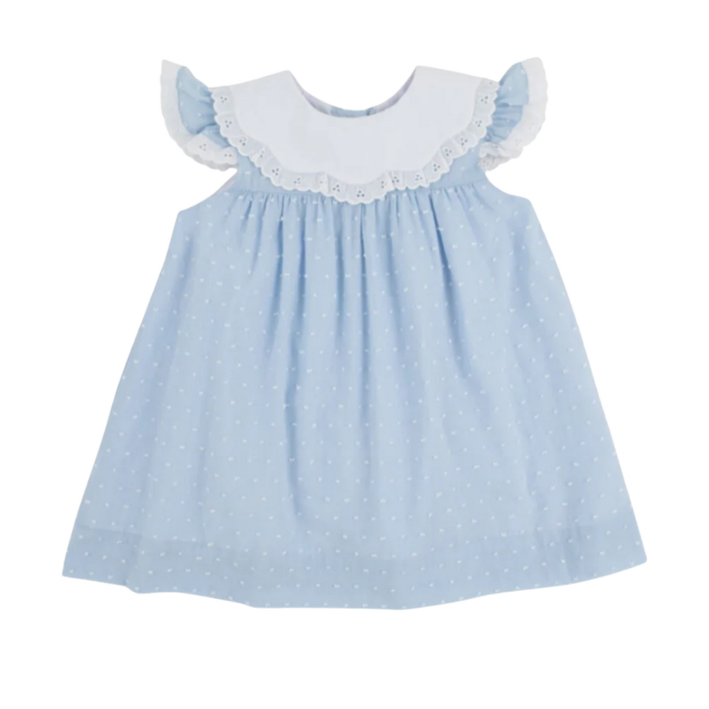 THE BEAUFORT BONNET COMPANY FRANNY FROCK-DALLAS DOT Sarasota Sky/Worth Ave White