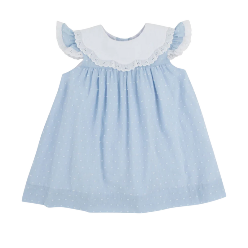 THE BEAUFORT BONNET COMPANY FRANNY FROCK-DALLAS DOT Sarasota Sky/Worth Ave White