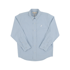 THE BEAUFORT BONNET COMPANY DEANS LIST DRESS SHIRT-OXFORD Barrington Blue Stripe/Worth White