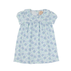THE BEAUFORT BONNET COMPANY SS RAMONA RUFFLE DRESS Handful of Hydrangeas/Worth Ave White