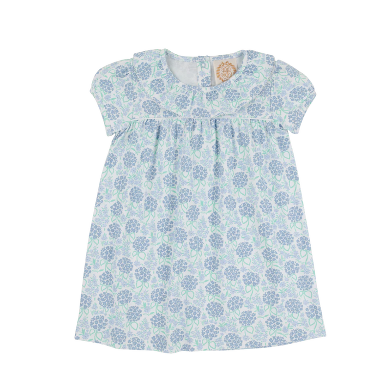 THE BEAUFORT BONNET COMPANY SS RAMONA RUFFLE DRESS Handful of Hydrangeas/Worth Ave White