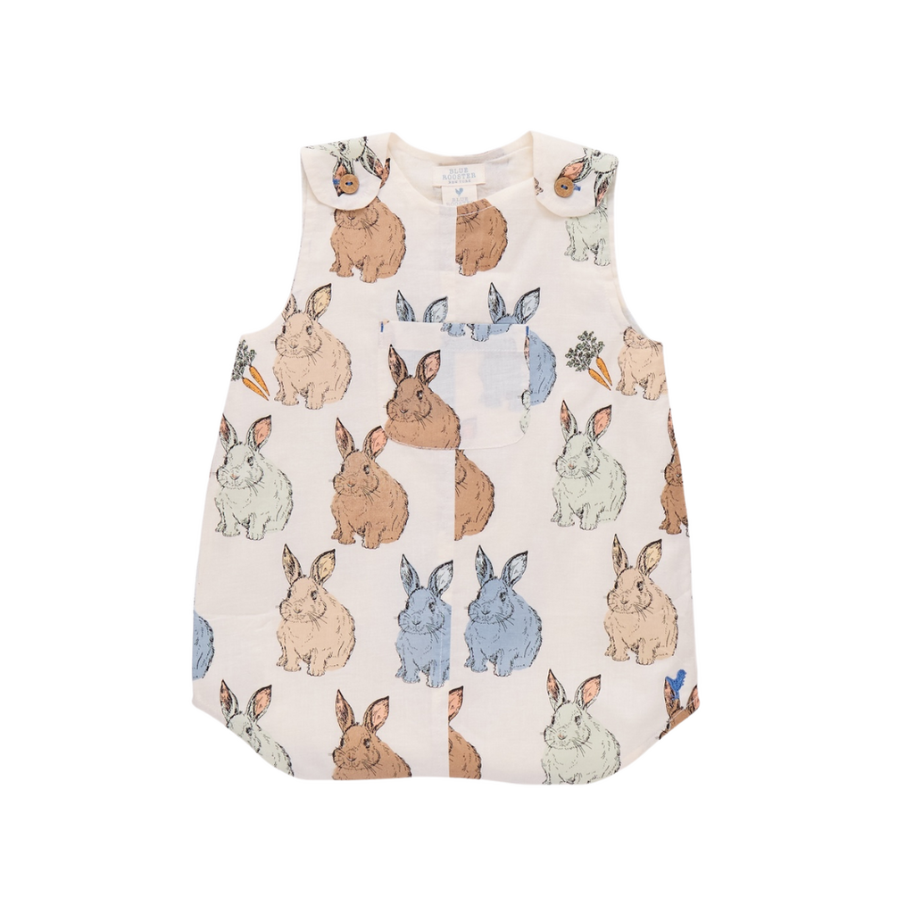 PINK CHICKEN Baby Boys Noah Jumper - Blue Vintage Bunnies