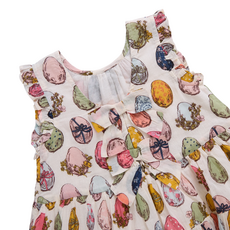 PINK CHICKEN Girls Eloise Ruffle Dress - Multi Eggs