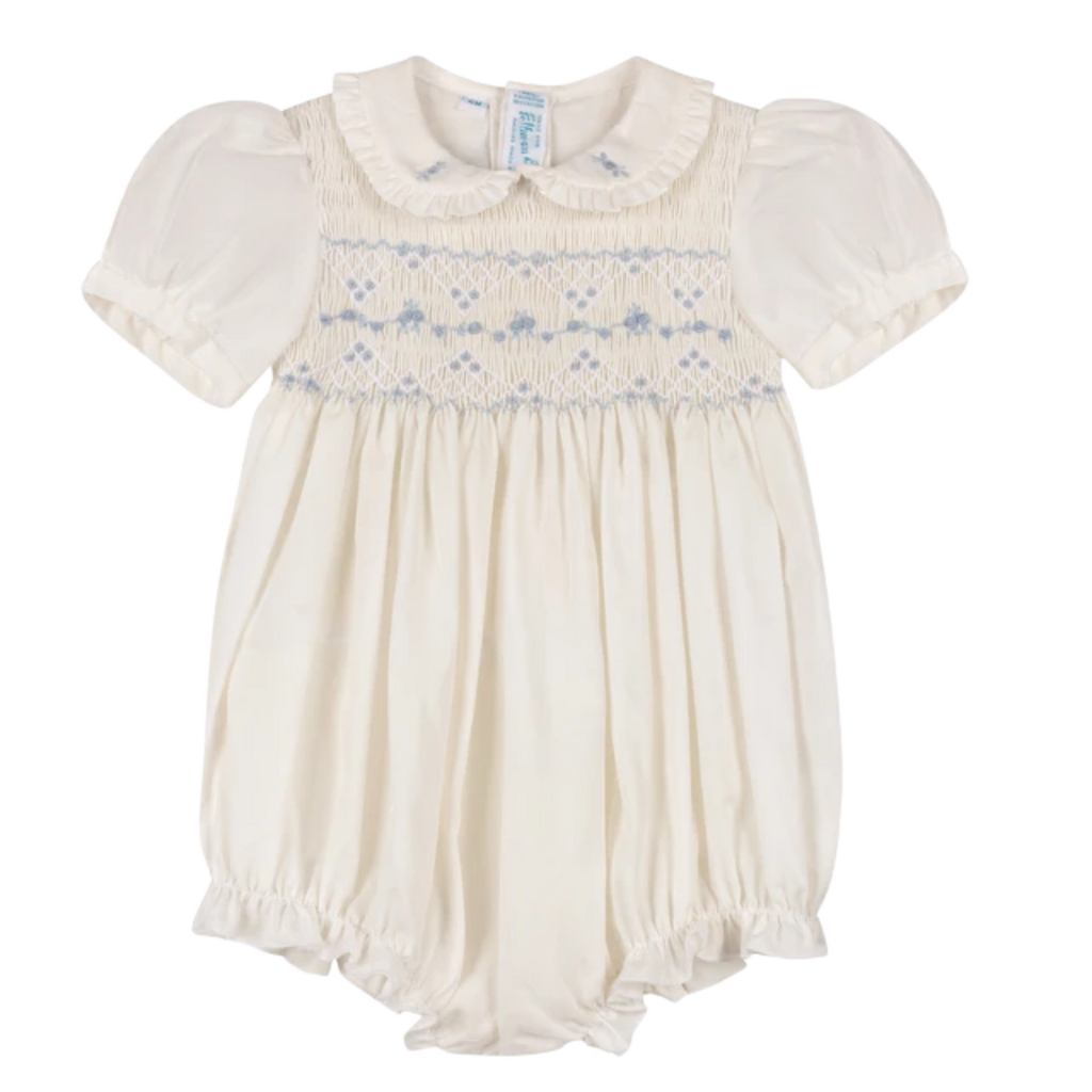 FELTMAN BROTHERS GIRLS HERITAGE BLEU ROMPER-IVORY