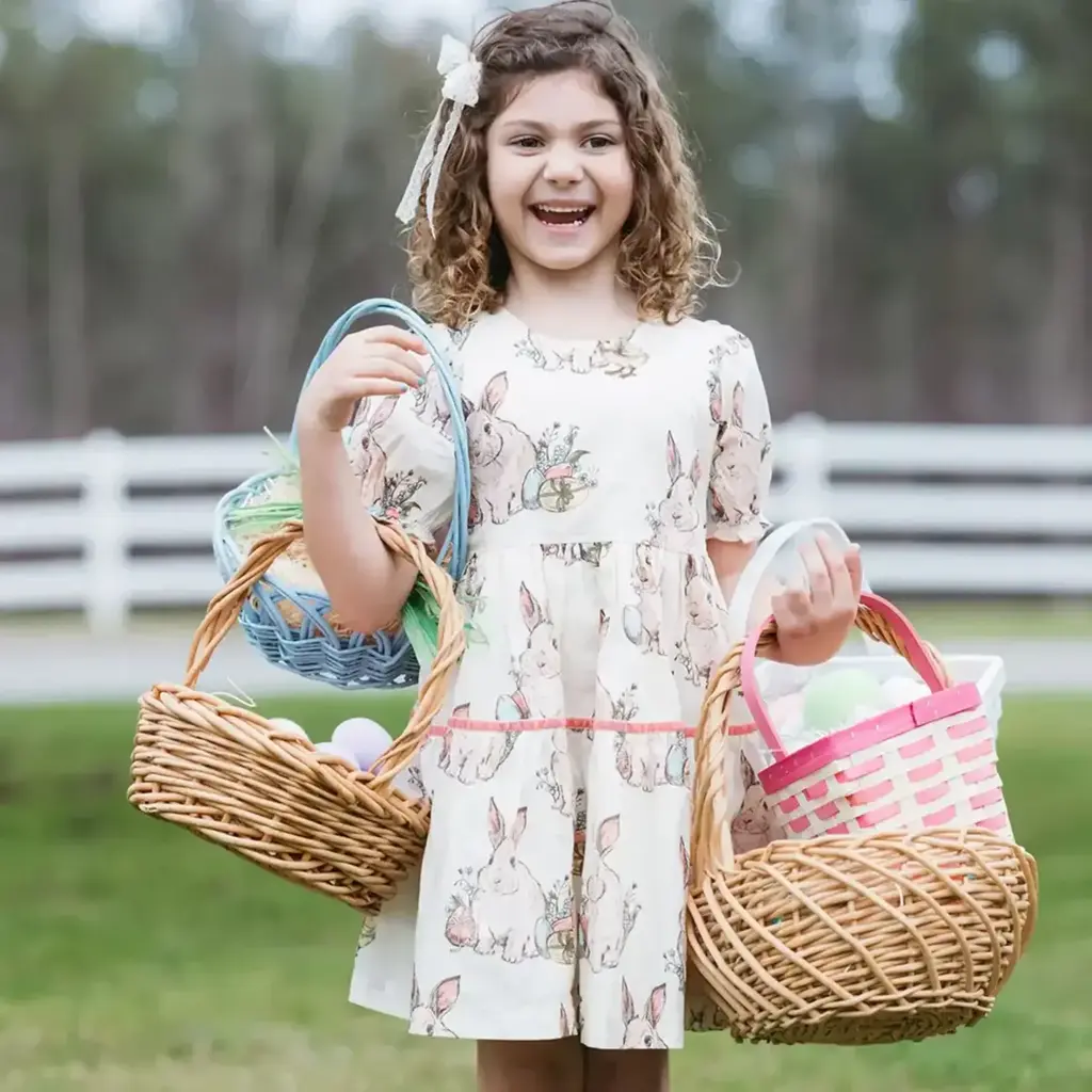 PINK CHICKEN BABY GIRLS MARIBELLE DRESS SET-BUNNY FRIENDS