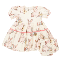 PINK CHICKEN BABY GIRLS MARIBELLE DRESS SET-BUNNY FRIENDS