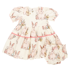 PINK CHICKEN BABY GIRLS MARIBELLE DRESS SET-BUNNY FRIENDS