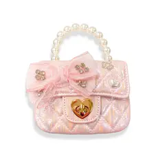 DOE A DEAR QUILTED PURSE W/BOW - PINK