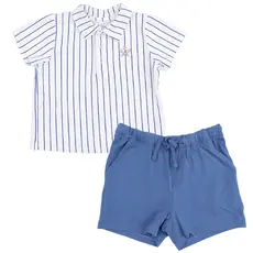 ANGEL DEAR Polo with Everyday Short - Baseball Stripe