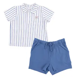 ANGEL DEAR Polo with Everyday Short - Baseball Stripe