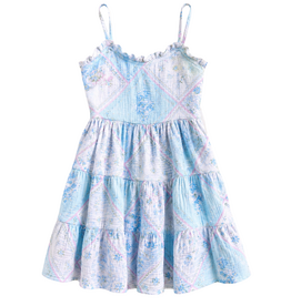 FLOWERS BY ZOE Floral Handkerchief Dress Blue