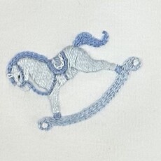 BABY CLUB CHIC tiny rocking horse receiv.blanket w/crochet trim