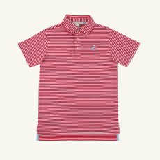 THE BEAUFORT BONNET COMPANY PRIM & PROPER POLO SS-PIMA Sumner County Stripe (Rich Red/Blue)