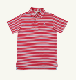 THE BEAUFORT BONNET COMPANY PRIM & PROPER POLO SS-PIMA Sumner County Stripe (Rich Red/Blue)