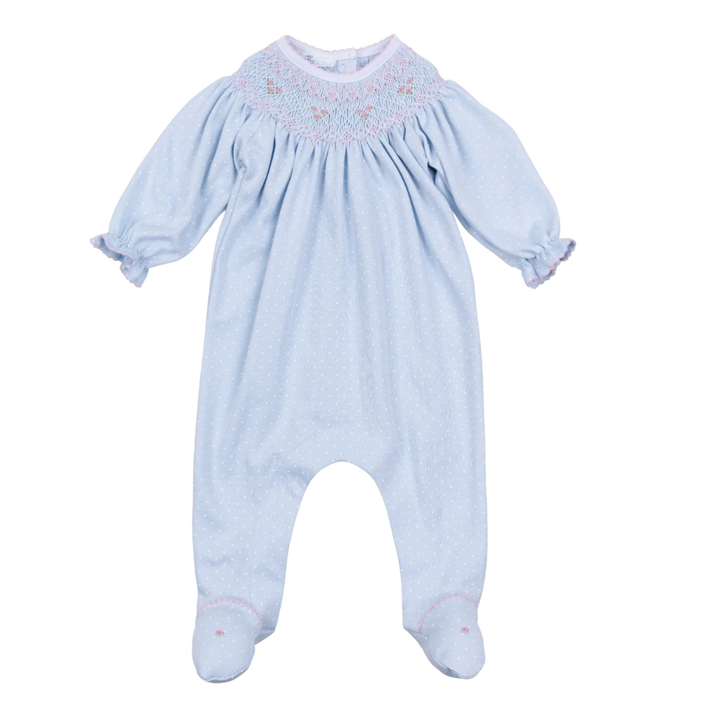 MAGNOLIA BABY Piper's Classics Bishop Footie-Lt Blue