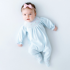 MAGNOLIA BABY Piper's Classics Bishop Footie-Lt Blue