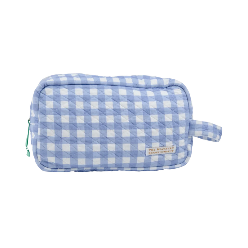 THE BEAUFORT BONNET COMPANY TATE'S TOLETRY KIT Park City Periwinkle Gingham