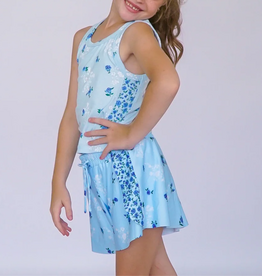 FLOWERS BY ZOE Floral Blue Shorts
