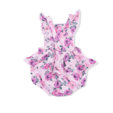 ANGEL DEAR Ric Rac Ruffle Sunsuit - Rose Abundance
