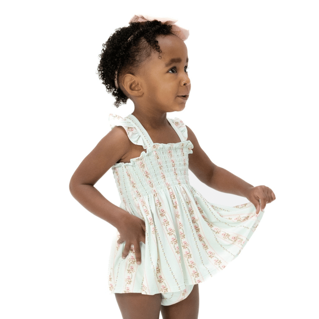 ANGEL DEAR Smocked Top w/Bloomer - Antoinette Stripe