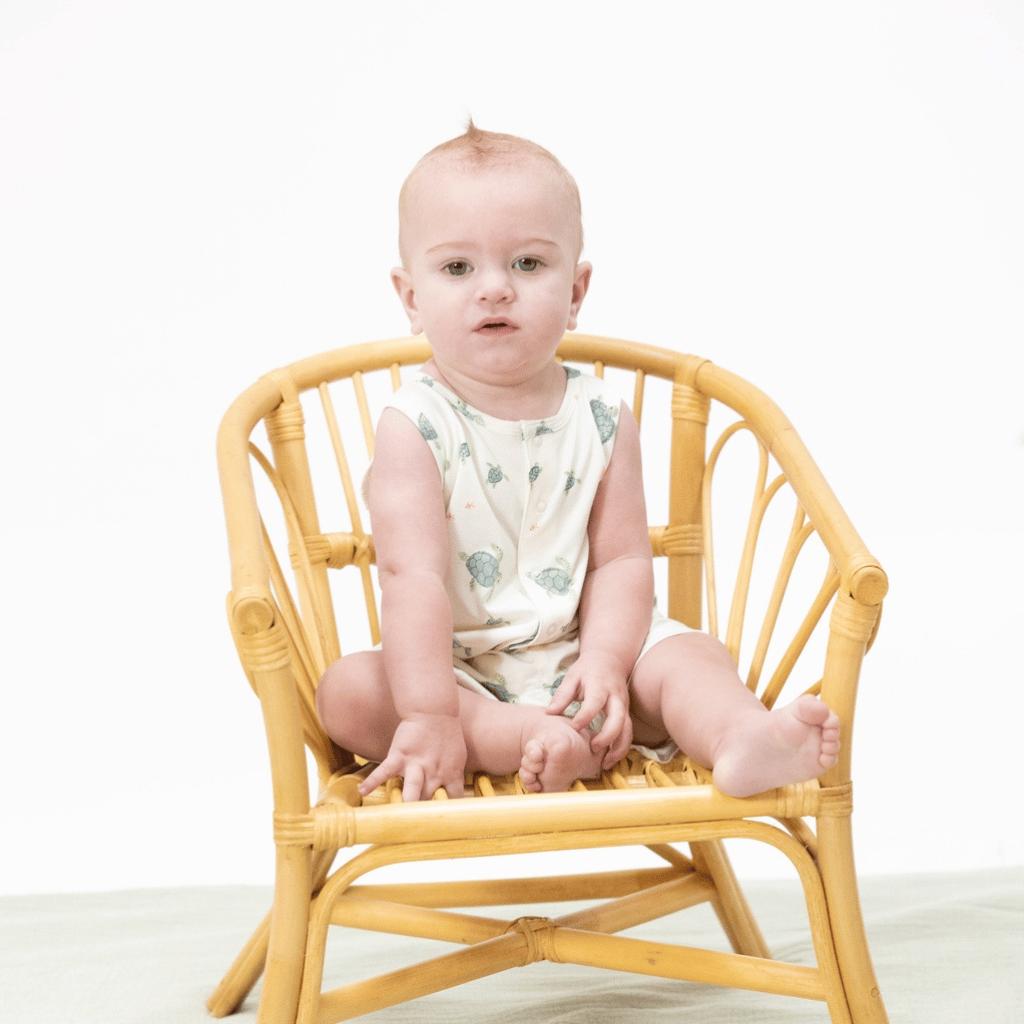 ANGEL DEAR Sleeveless Shortie Romper - Sea Turtles
