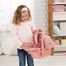 FLAT RIVER GROUP Bayer Design Dolls: Deluxe Car Seat - Coral Pink Floral