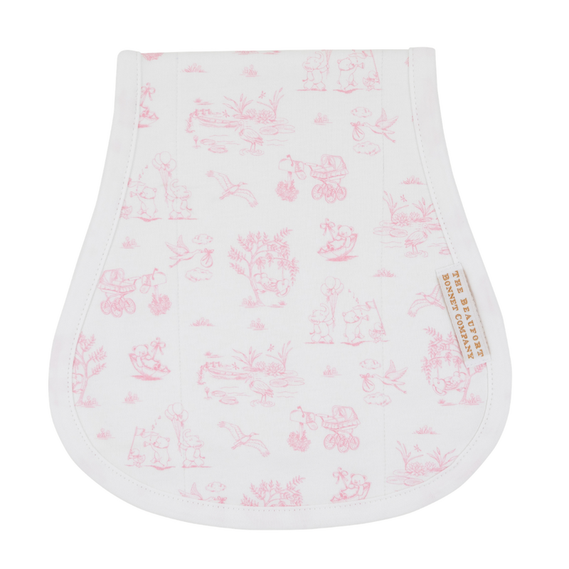 THE BEAUFORT BONNET COMPANY OOPSIE DAISY BURP CLOTH-Hamptons Hot Pink