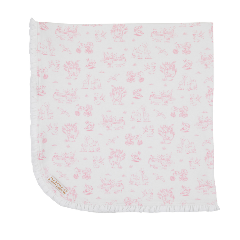 THE BEAUFORT BONNET COMPANY BABY BUGGY BLANKET-Hamptons Hot Pink