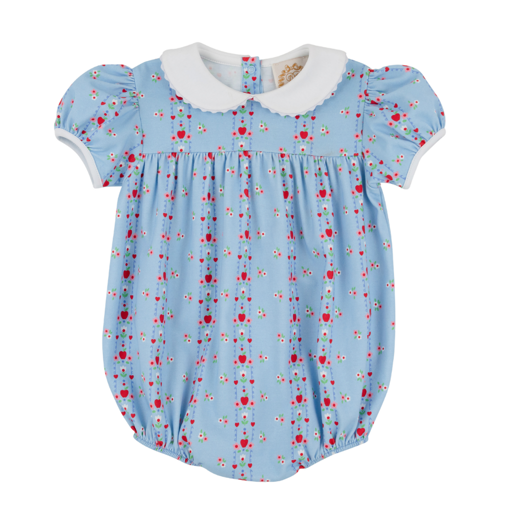THE BEAUFORT BONNET COMPANY CINDY LOU BUBBLE-PIMA-First Day Flowers/Worth Ave White/Rich. Red