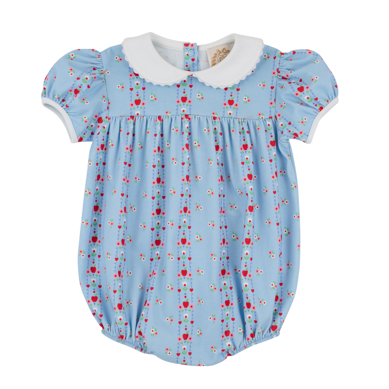 THE BEAUFORT BONNET COMPANY CINDY LOU BUBBLE-PIMA-First Day Flowers/Worth Ave White/Rich. Red