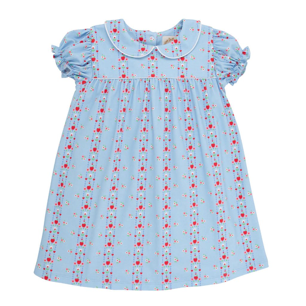 THE BEAUFORT BONNET COMPANY HOLLY DAY DRESS-First Day Flowers/Worth Ave White/Rich. Red