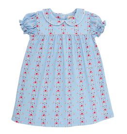 THE BEAUFORT BONNET COMPANY HOLLY DAY DRESS-First Day Flowers/Worth Ave White/Rich. Red