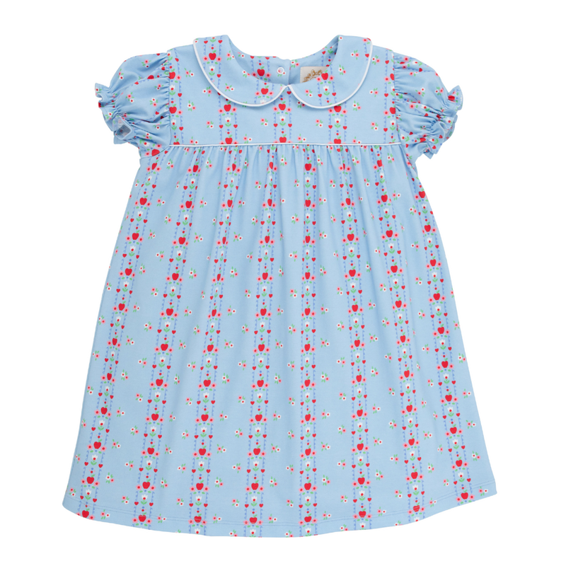 THE BEAUFORT BONNET COMPANY HOLLY DAY DRESS-First Day Flowers/Worth Ave White/Rich. Red