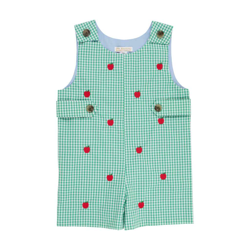THE BEAUFORT BONNET COMPANY CRITTER JACK KEENE JON JON-Green Island Green Mini Gingham/Blue/Apples