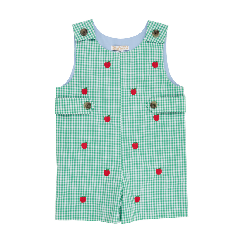 THE BEAUFORT BONNET COMPANY CRITTER JACK KEENE JON JON-Green Island Green Mini Gingham/Blue/Apples