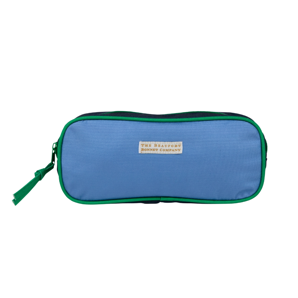 THE BEAUFORT BONNET COMPANY PEYTON PENCIL POUCH-Barbados Blue/Navy/Kelly Green