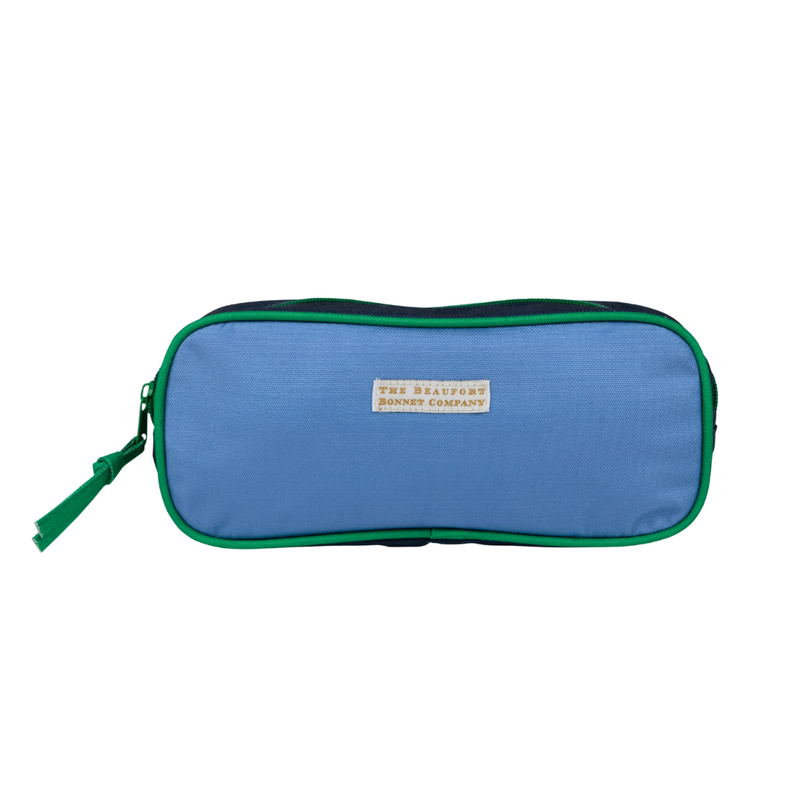 THE BEAUFORT BONNET COMPANY PEYTON PENCIL POUCH-Barbados Blue/Navy/Kelly Green