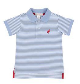 THE BEAUFORT BONNET COMPANY PRIM & PROPER POLO SS-PIMA-Beale St Blue Stripe/Rich. Red