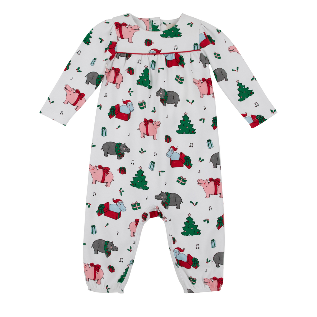 THE BEAUFORT BONNET COMPANY LS PENNY'S PLAYSUIT Hippopotamus/Richmond Red