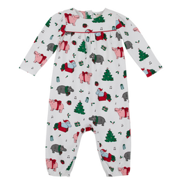 THE BEAUFORT BONNET COMPANY LS PENNY'S PLAYSUIT Hippopotamus/Richmond Red