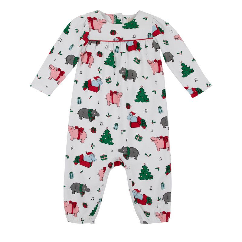 THE BEAUFORT BONNET COMPANY LS PENNY'S PLAYSUIT Hippopotamus/Richmond Red