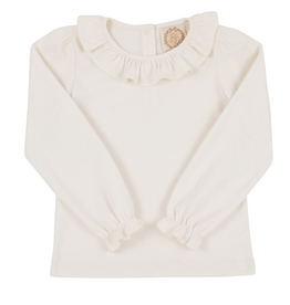 THE BEAUFORT BONNET COMPANY LS RAMONA RUFFLE SHIRT Palmetto Pearl