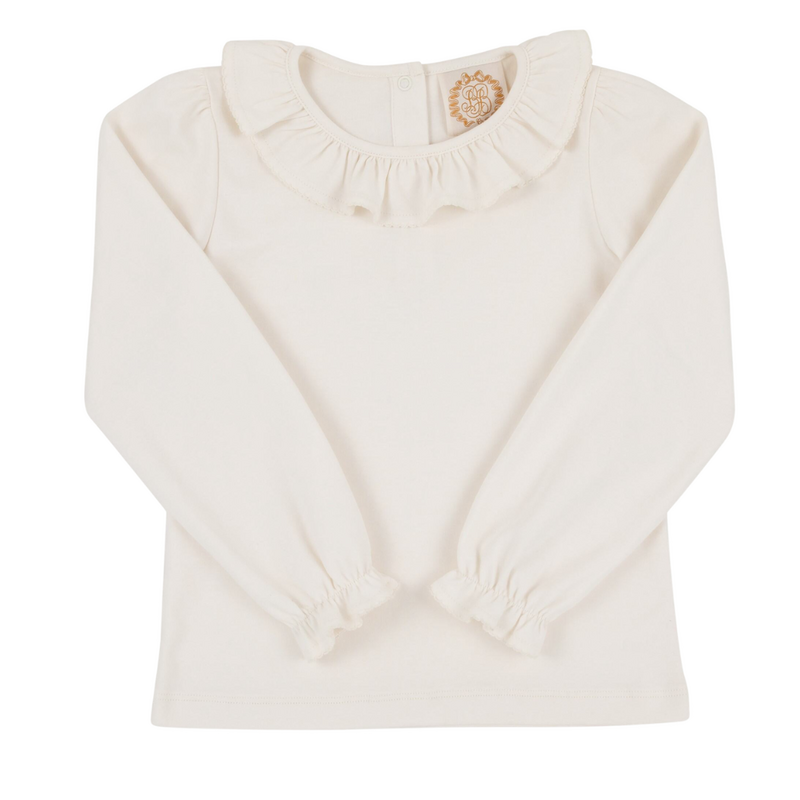 THE BEAUFORT BONNET COMPANY LS RAMONA RUFFLE SHIRT Palmetto Pearl