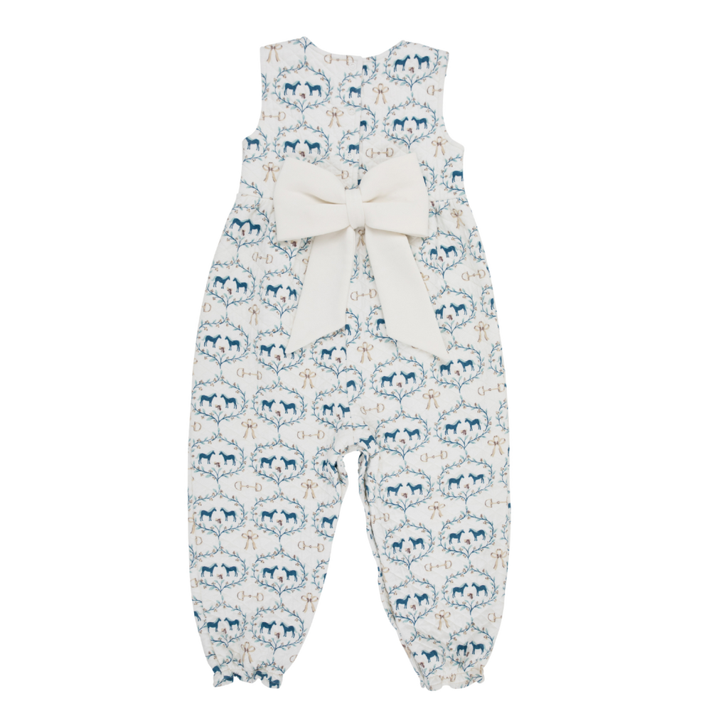 THE BEAUFORT BONNET COMPANY SLEEVELESS REBECCA ROMPER-QUILTED Horse Bits & Bows