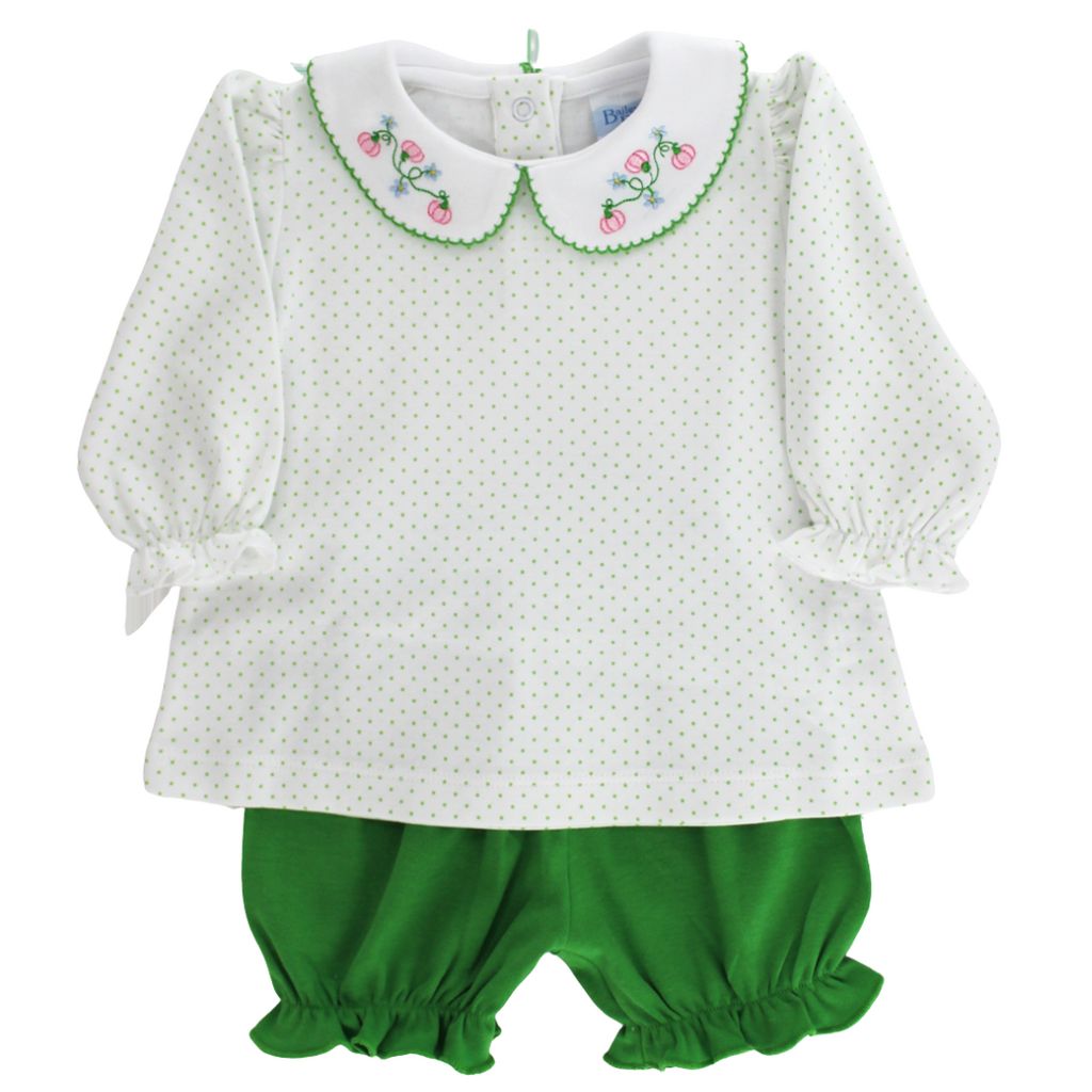 BAILEY BOYS GIRL'S PETITE PUMPKINS-BLOOMER SET