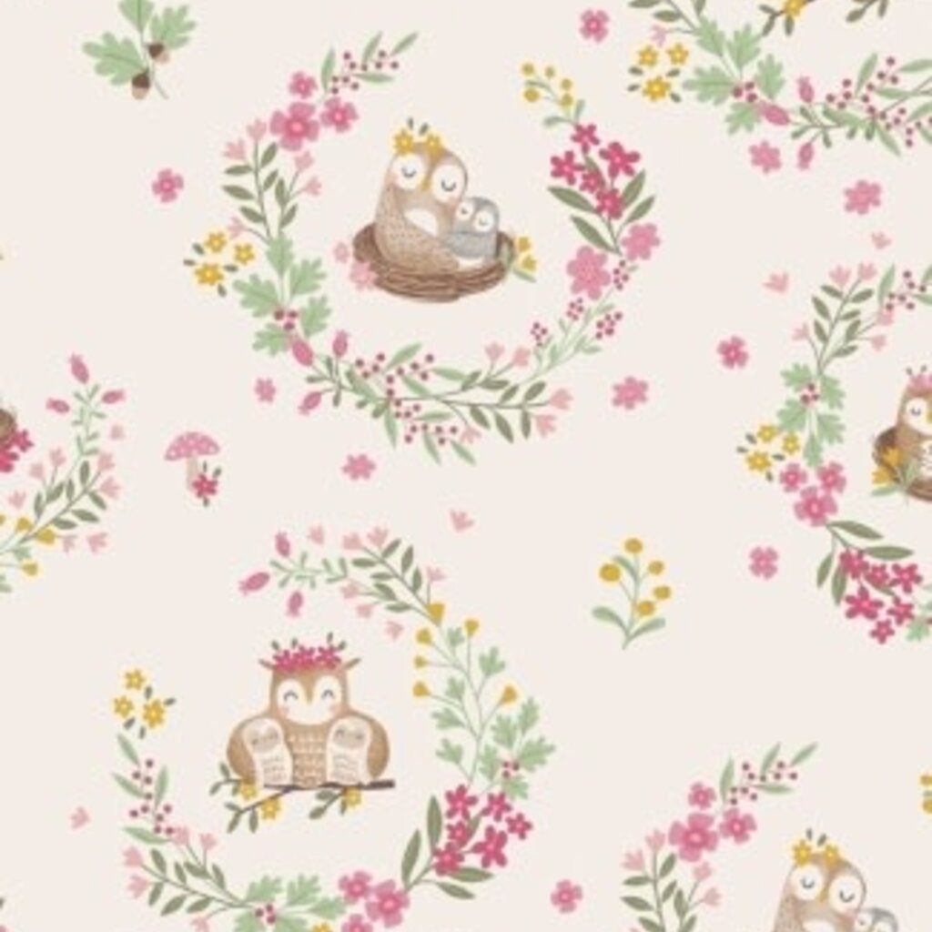 ANGEL DEAR Floral Owl Families - 2 Way Ruffle Zipper Footie