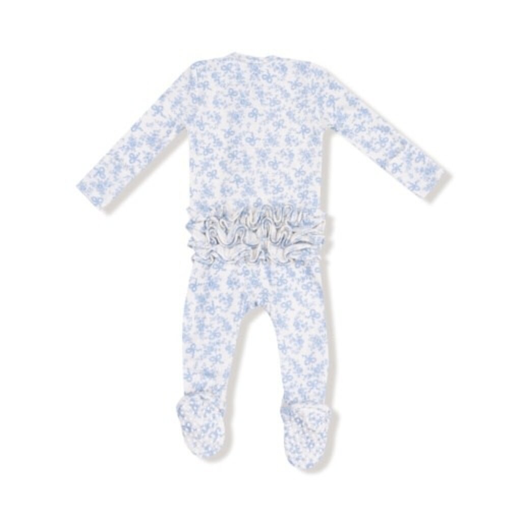 ANGEL DEAR Romi Floral - 2 Way Zipper Ruffle Back Footie