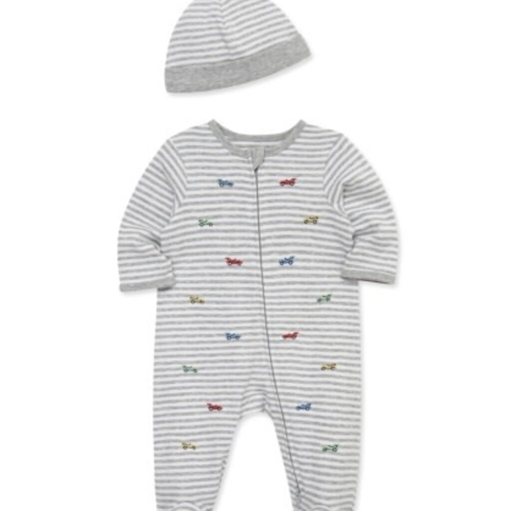 Little Me race cars footie-hat
